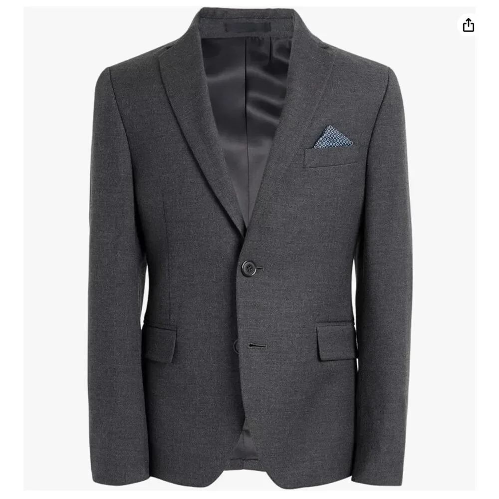 Ralph Lauren Boys Sport Coat Blazer Dark Gray Size 12 Like New